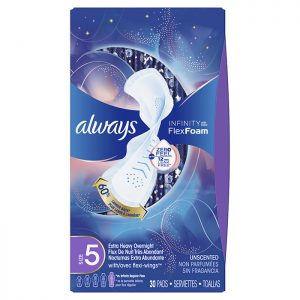 Always Infinity Size 5 Extra Heavy Overnight Sanitary Pads