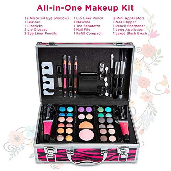 Vokai Makeup Kit Gift Set - 51 Piece 32 Eye Shadows 2 Blushes 2 Lipsticks 2 Lip Glosses 2 Eye Liner Pencils 1 Lip Liner Pencil 1 Mascara - Image 2